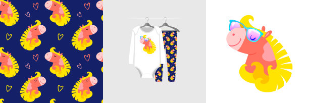 无缝模式和插图的孩子图片下载