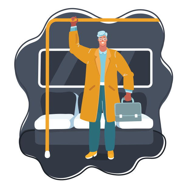 地铁里的男人。图片下载