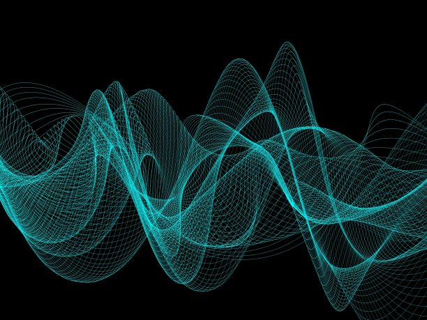 抽象背景与蓝色动态波图片下载