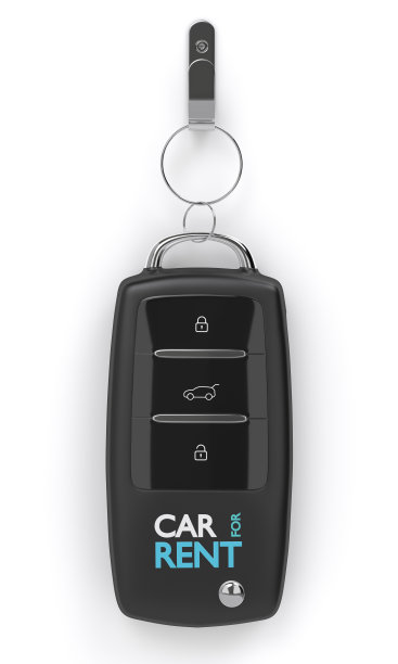 3d渲染的汽车租赁钥匙挂钩图片下载