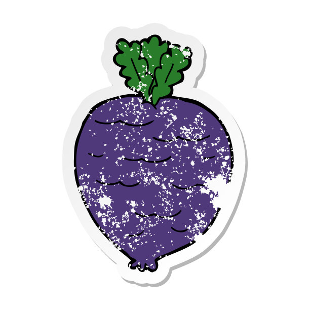 一个卡通根菜的心疼贴纸图片下载