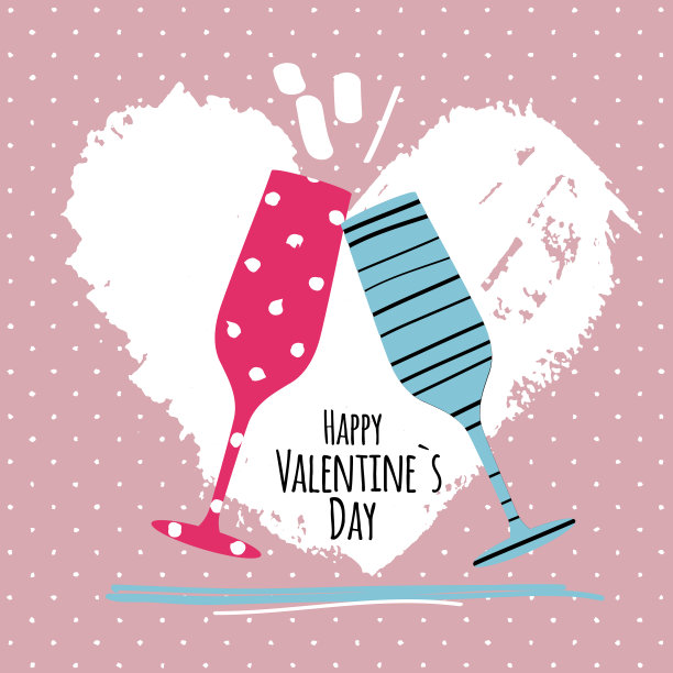 现代简约风格的香槟酒杯假日问候明信片图片下载