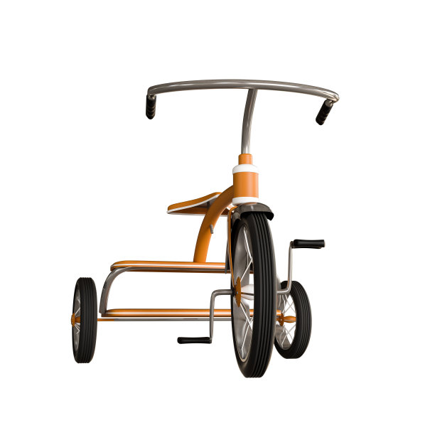 三轮车孤立在白色上图片下载