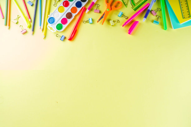 色彩缤纷的回到学校的东西背景图片下载