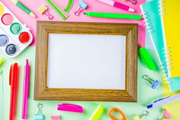 色彩缤纷的回到学校的东西背景图片下载