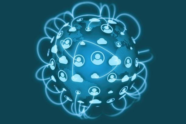 世界上的社交网络连接图标图片下载