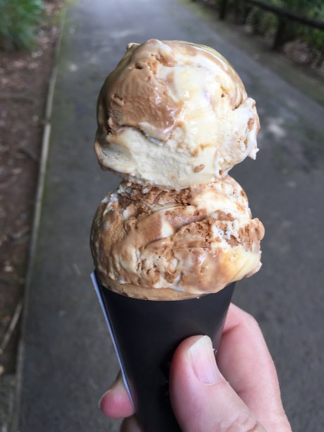 双勺咖啡味冰淇淋图片下载