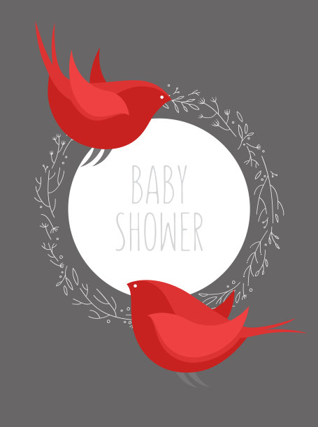 花环和小鸟图片下载