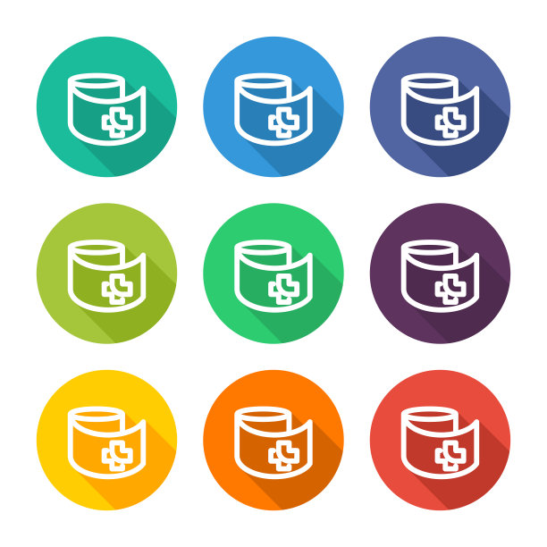 有几种颜色可供选择的卷绷带的插图图标图片下载