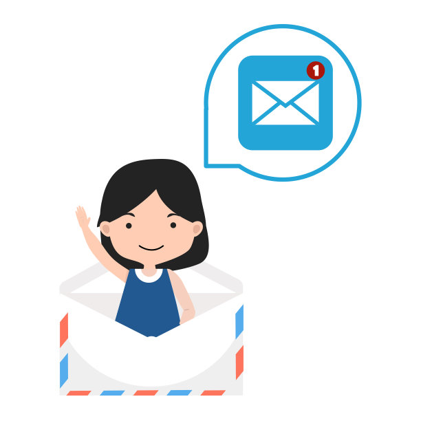 信封里的女孩在想新的信息图片下载