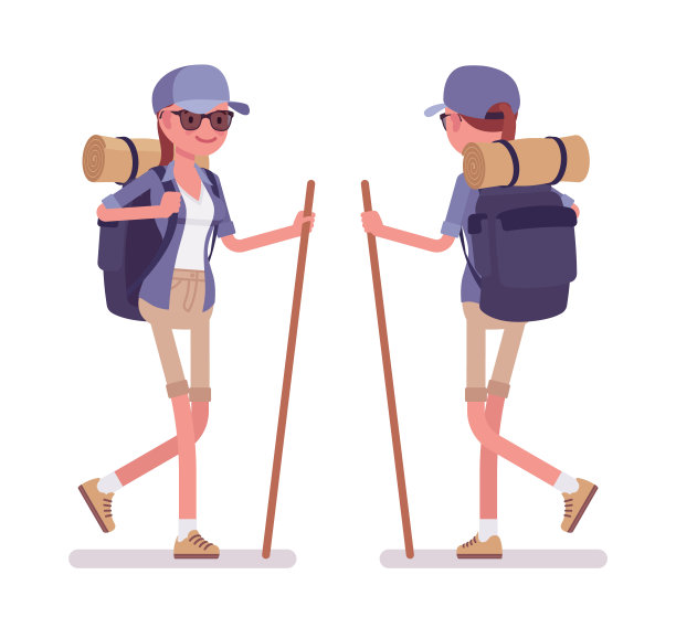 徒步旅行的女人走图片下载