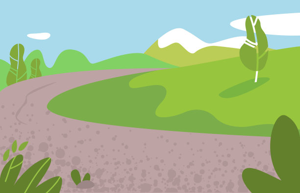 夏季景观矢量插图卡通风格的背景图片下载