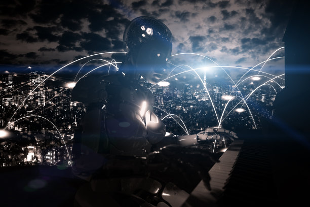 我和天际线一起弹钢琴图片下载