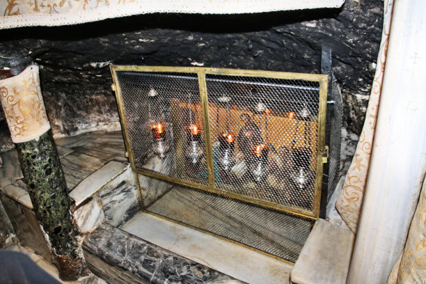 圣诞教堂内标志着耶稣诞生地的照片图片下载