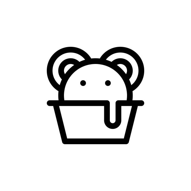 冰淇淋杯矢量插画，甜点线性风格图标图片下载