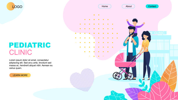 儿科诊所登陆页医学模板图片下载