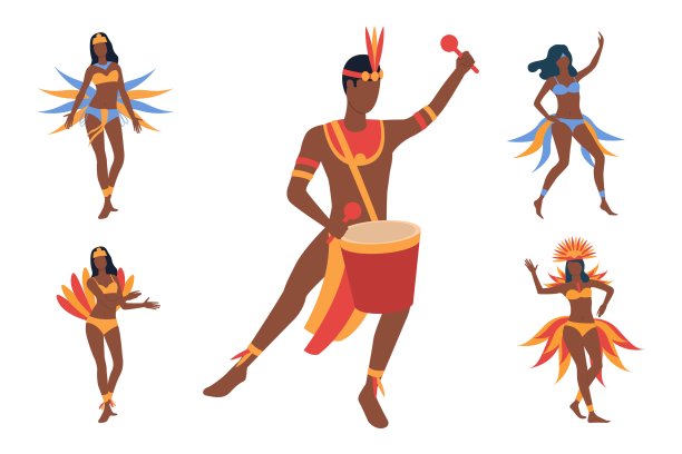 拉丁美洲狂欢节舞者的收藏图片下载