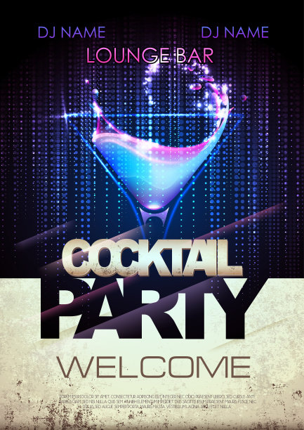 迪斯科背景。鸡尾酒会的海报图片下载