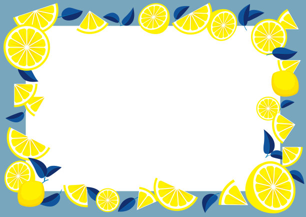 由柠檬片制成的柑橘框架。图片下载