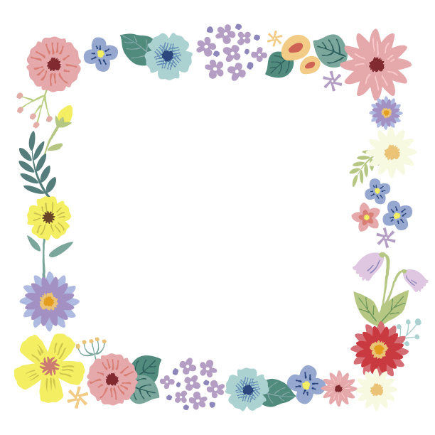 方形花冠和叶子。图片下载