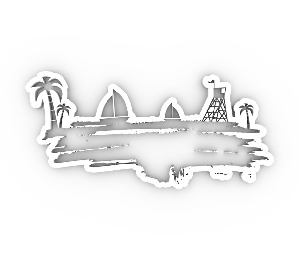 古董海滨海报。图片下载