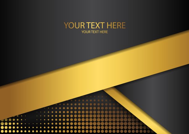 明亮的半色调点和彩色倾斜缎带条纹在黑暗的背景。豪华海报背景模板。图片下载