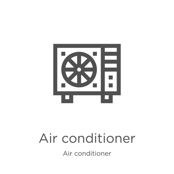 空调图标向量从空调收集。细线空调轮廓图标矢量插图。大纲，细线空调图标用于网站设计和手机，应用程序开发。图片下载