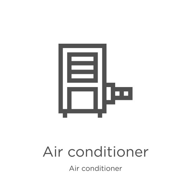 空调图标向量从空调收集。细线空调轮廓图标矢量插图。大纲，细线空调图标用于网站设计和手机，应用程序开发。图片下载