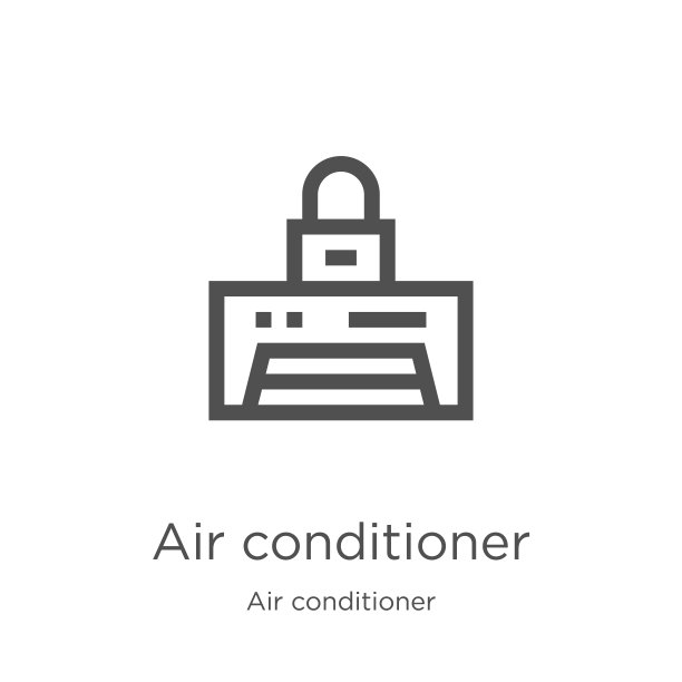 空调图标向量从空调收集。细线空调轮廓图标矢量插图。大纲，细线空调图标用于网站设计和手机，应用程序开发。图片下载