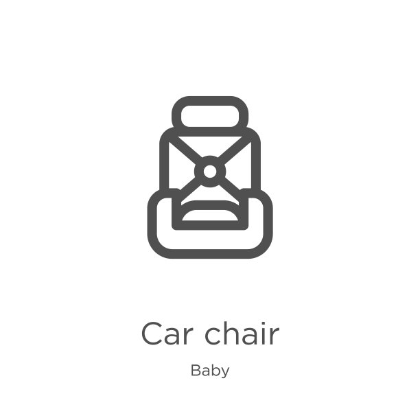 汽车椅子图标矢量从婴儿收集。细线汽车椅子轮廓图标矢量插图。轮廓，细线汽车椅图标的网站设计和移动，应用程序开发。图片下载