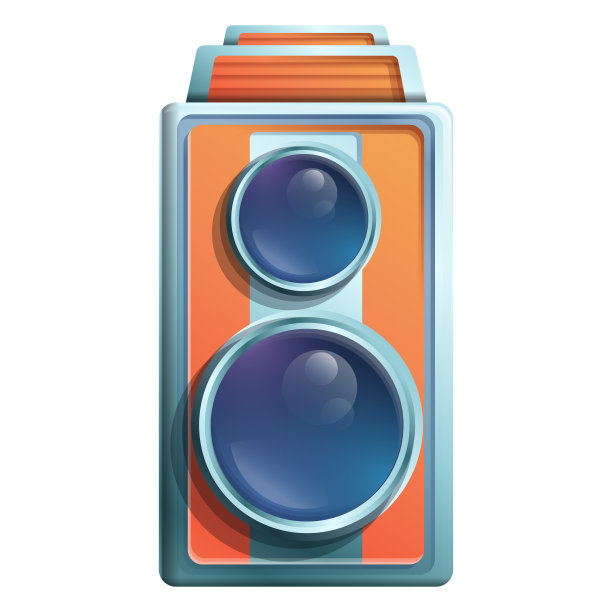 卡通复古相机图标上的白色背景，矢量插图图片下载