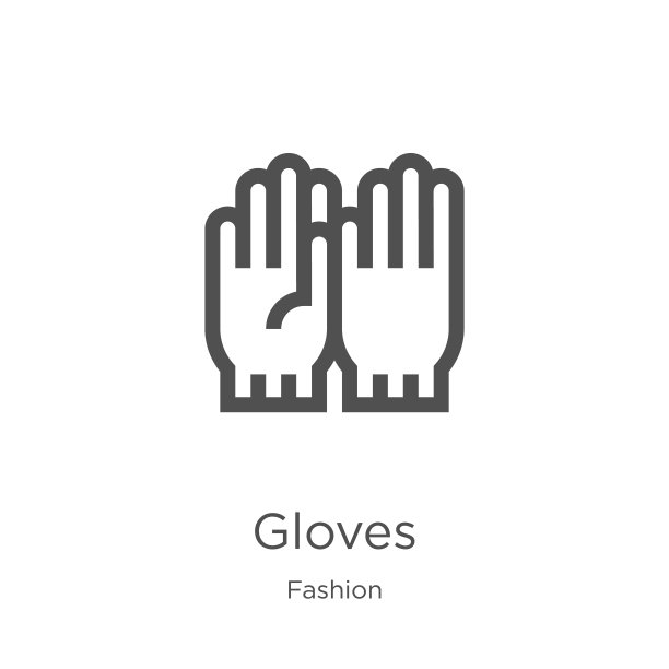 手套图标向量从时装收集。细线手套轮廓图标矢量插图。轮廓，细线手套图标，用于网站设计和移动，应用程序开发。图片下载