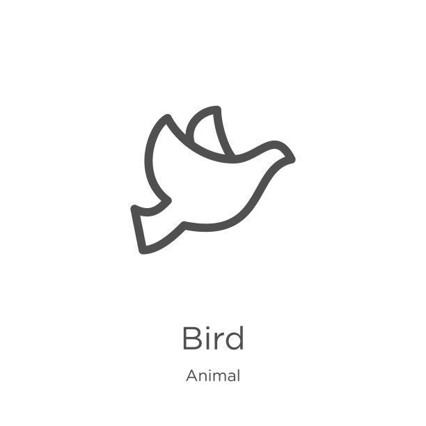 鸟类图标矢量从动物集合。细线鸟轮廓图标矢量插图。轮廓，细线鸟图标的网站设计和移动，应用程序开发。图片下载