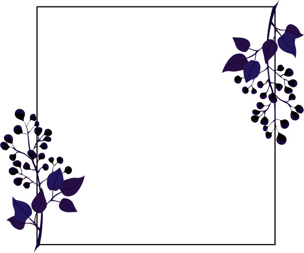 几何框架与花卉装饰。图片下载