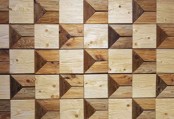 墙面上天然木砖图案图片下载