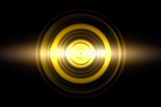 带有圆形自旋的金色声波，抽象背景图片下载