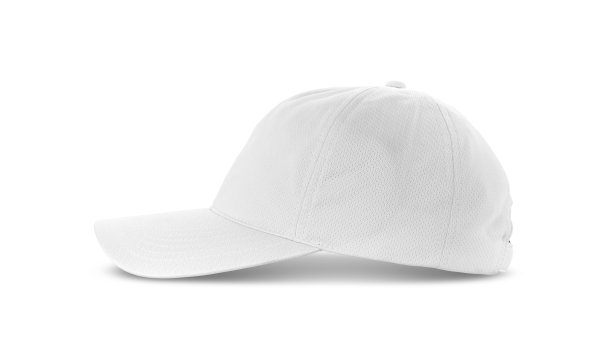 白色帆布织物帽孤立在白色背景图片下载