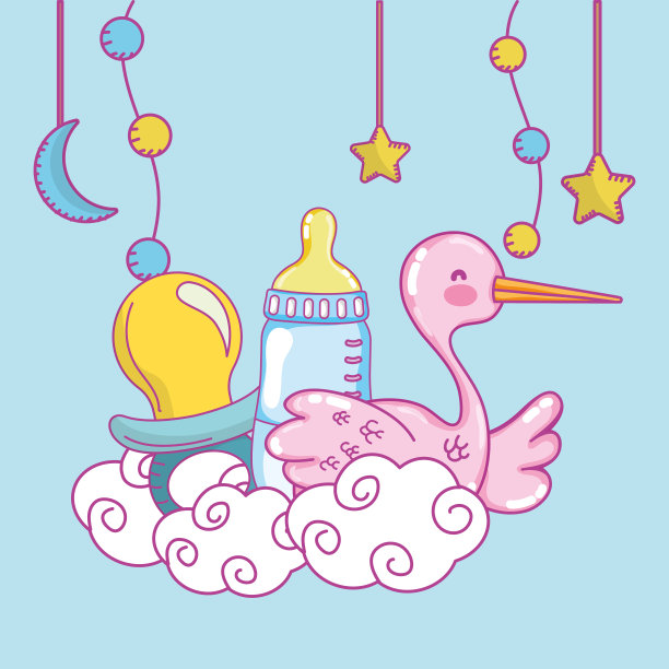 婴儿洗澡的漫画图片下载