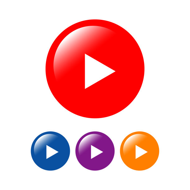 播放按钮图标。播放按钮标志矢量。图片下载