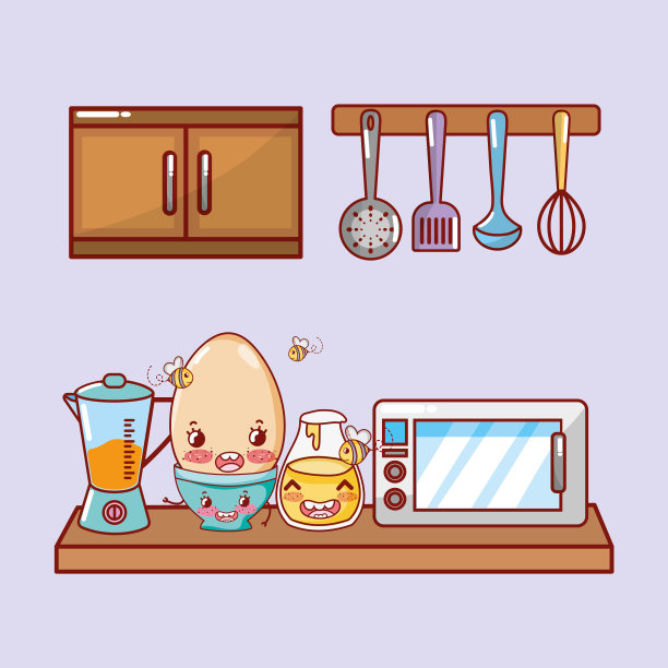 厨房物品卡通卡哇伊卡通图片下载