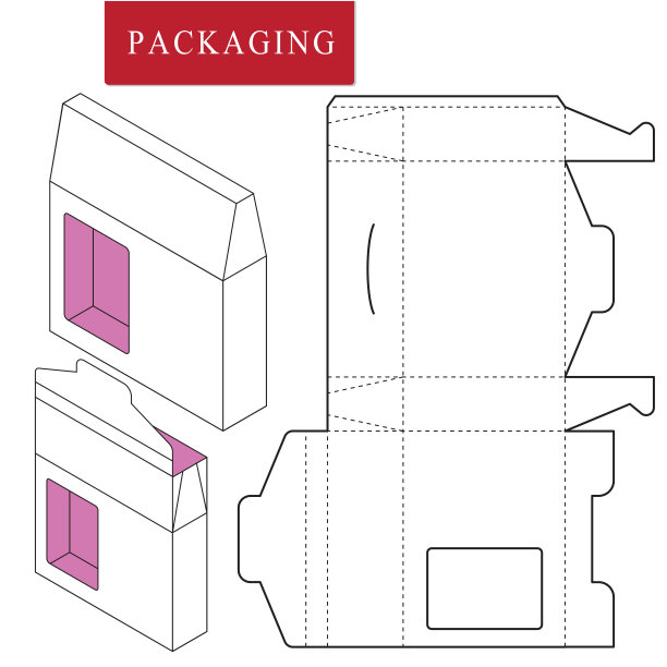 盒子的矢量插图。包模板。孤立的白色零售模拟。图片下载