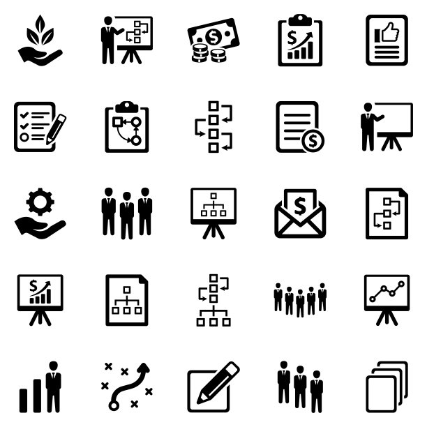 商业策划图示套装-一套(黑色系列)图片下载