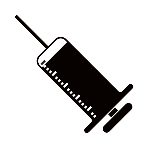 白色背景上的独立注射器图标图片下载