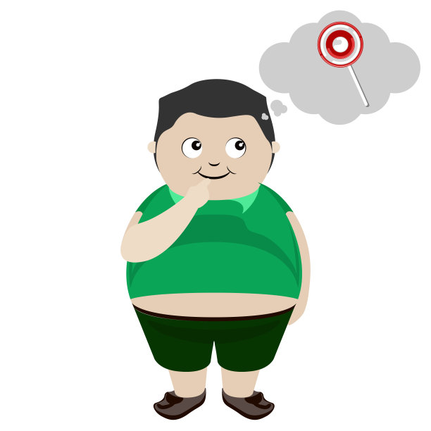 胖孩子在想棒棒糖图片下载