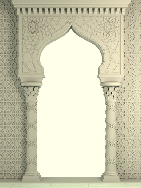 东方棕褐色古阿拉伯拱门图片下载