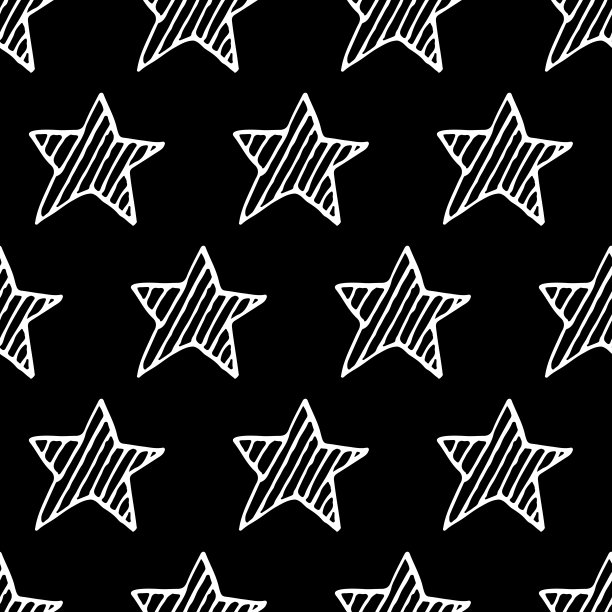 手绘星星矢量无缝模式图片下载
