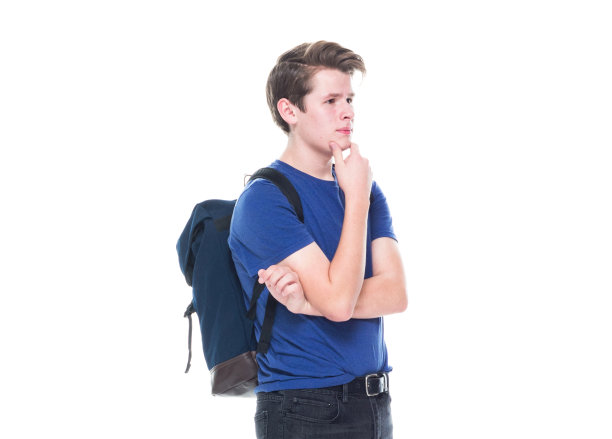 年轻的高中生正在思考图片下载