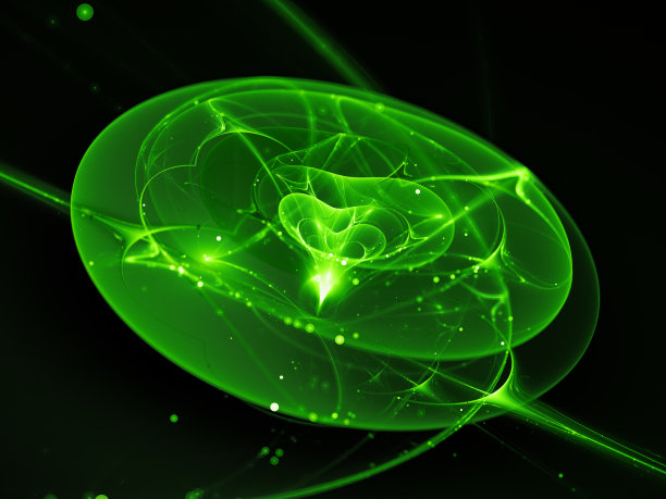 深空抽象背景下的绿色发光新技术图片下载