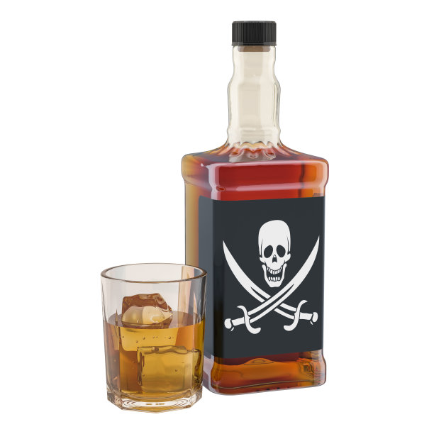 酒精饮料的走私概念。3D渲染孤立的白色背景图片下载