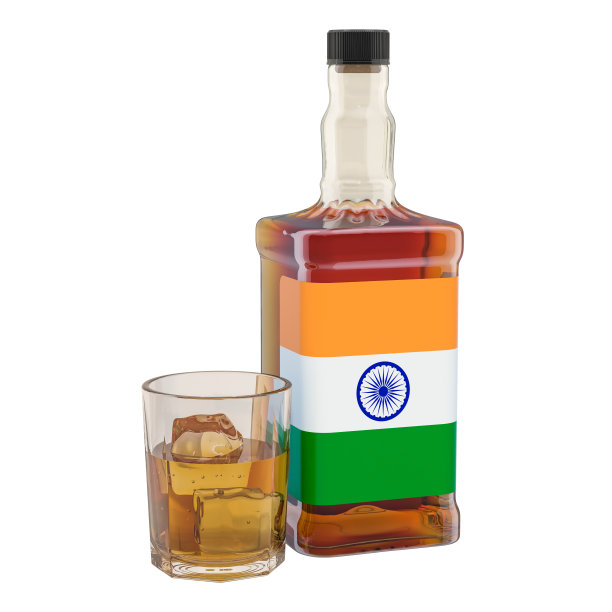 印度酒精饮料的生产和消费，概念。3D渲染孤立的白色背景图片下载